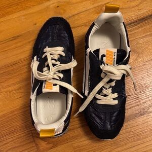 Oncept Navy and White Sneakers with Yellow Accents